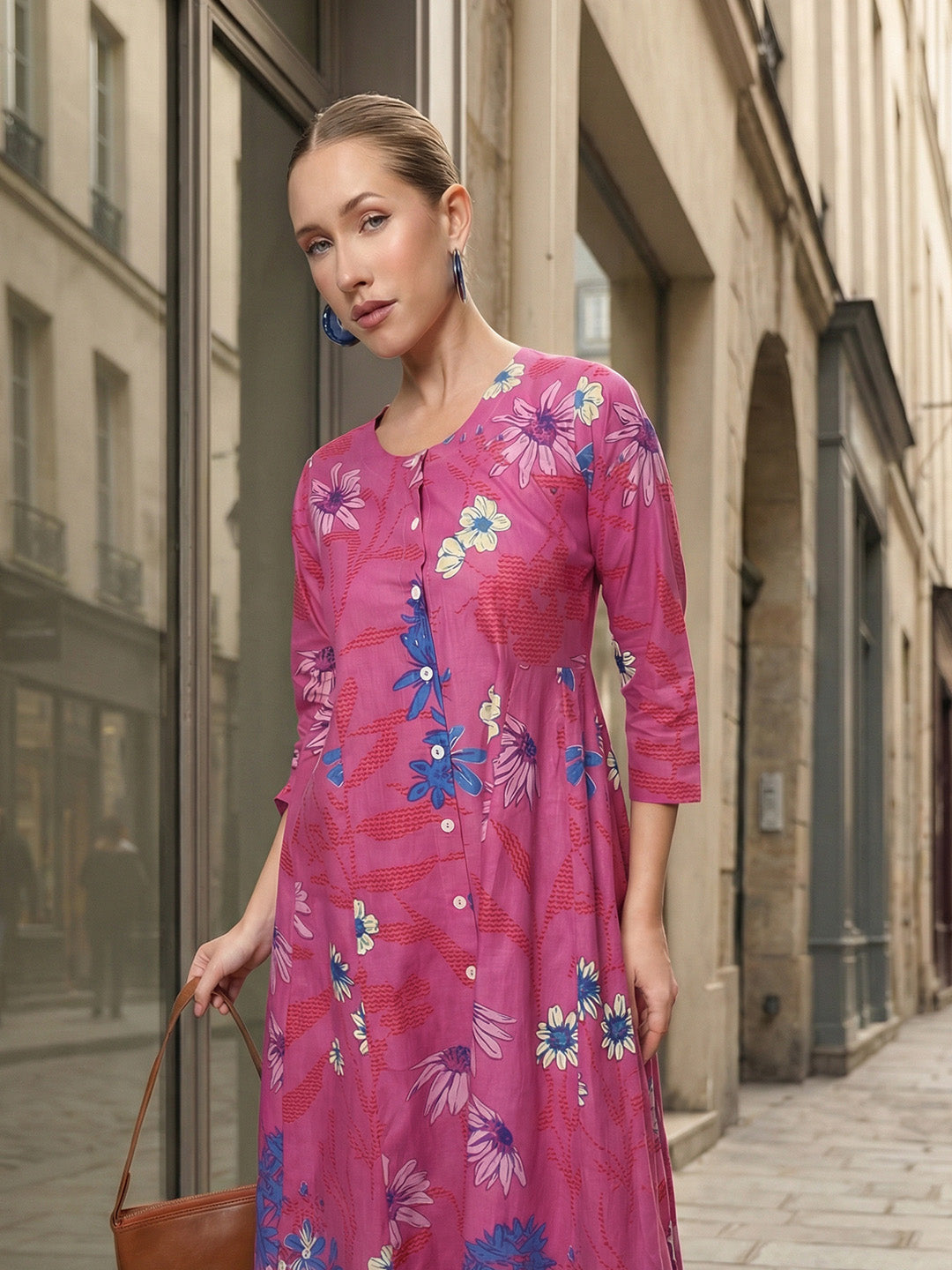 Comfy Pink A Line Kurta sets