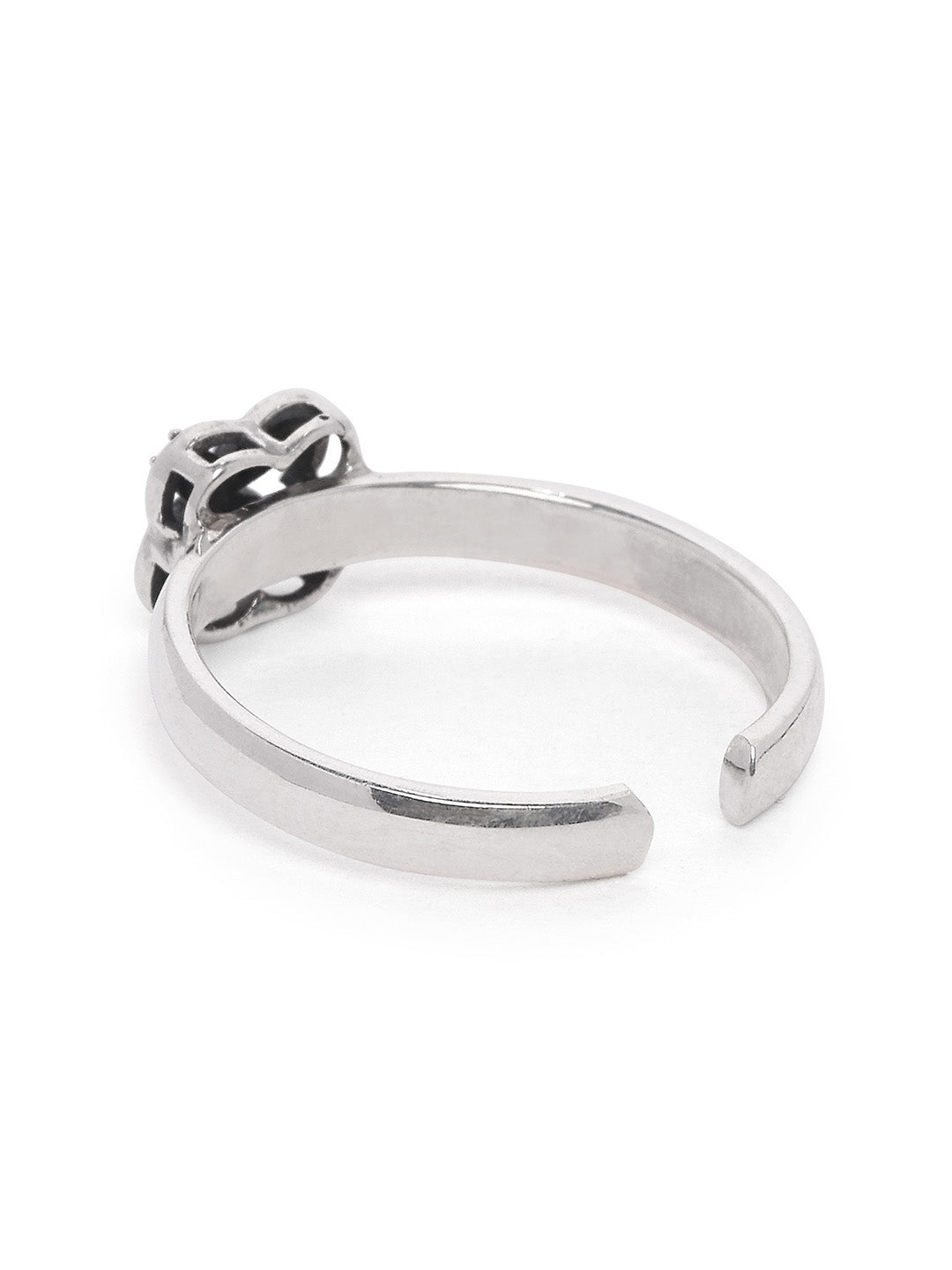 925 Silver Rodium Plated Zircon Toe Ring