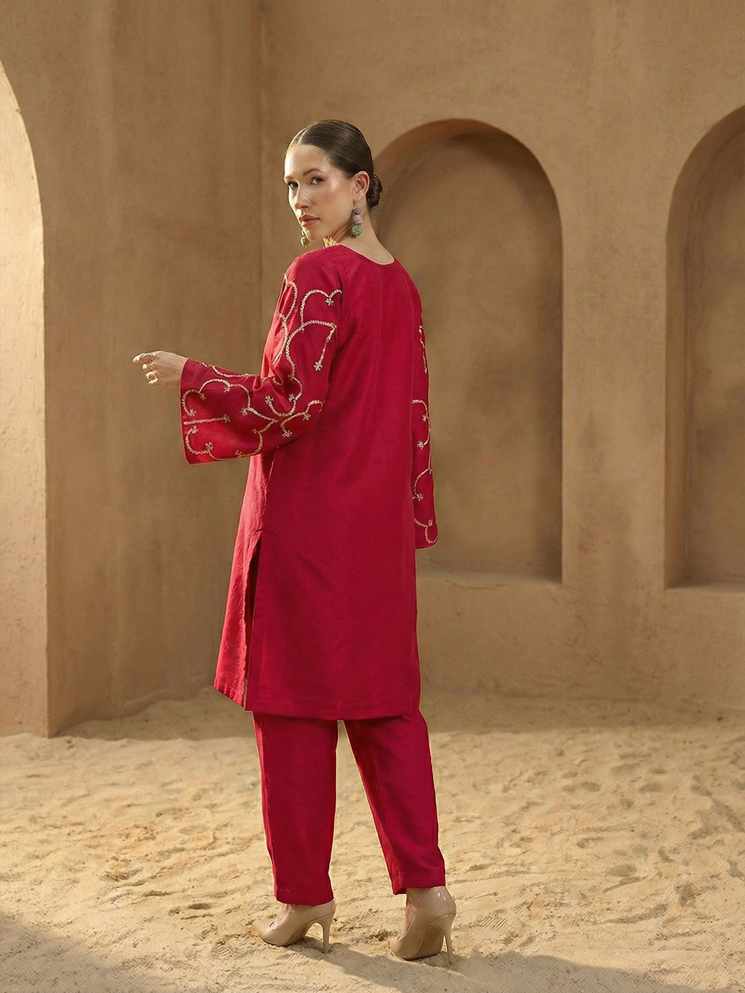 Rich Pink Straight Kurta sets