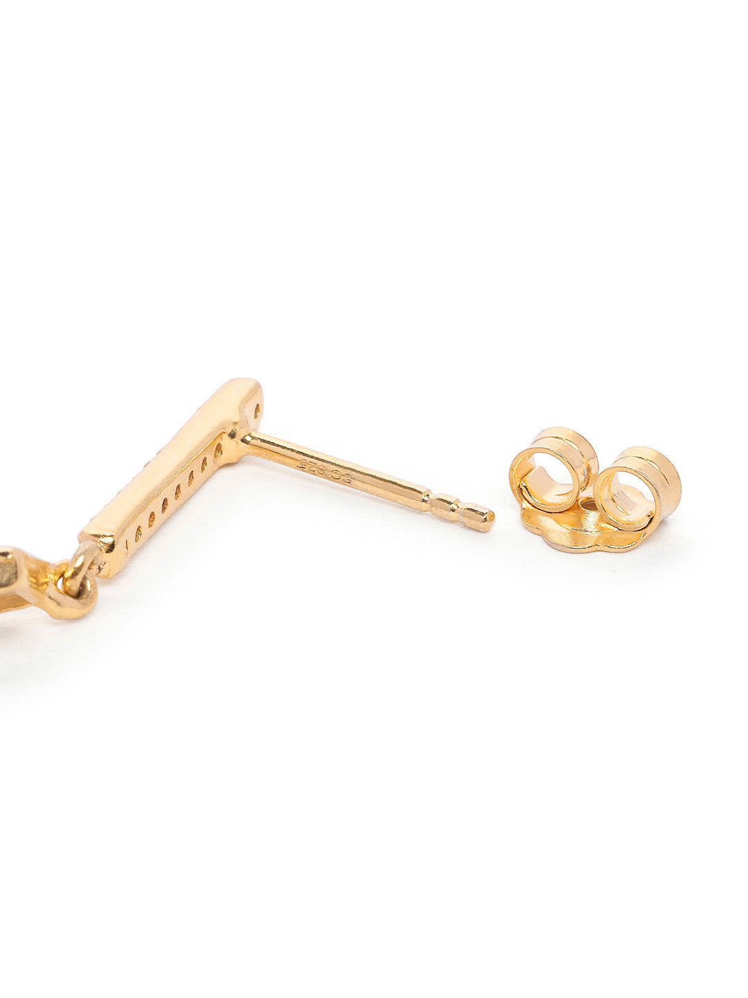 925 Silver Gold Plated Zircon drop Earring