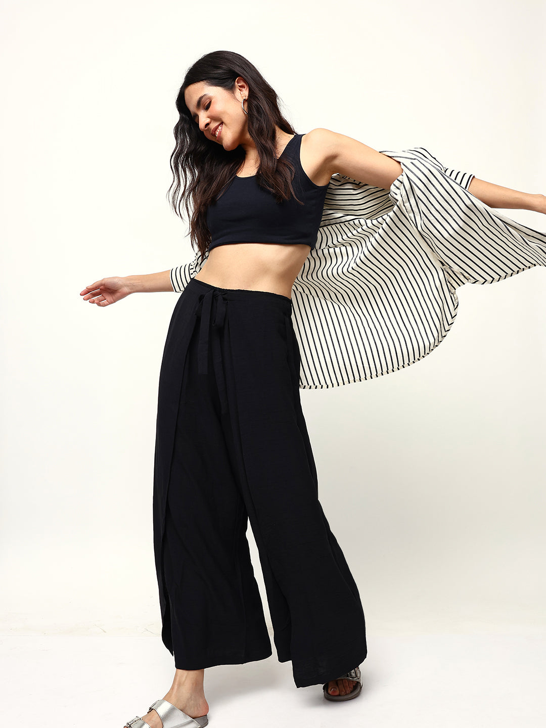 Comfy Black  Flared Trouser