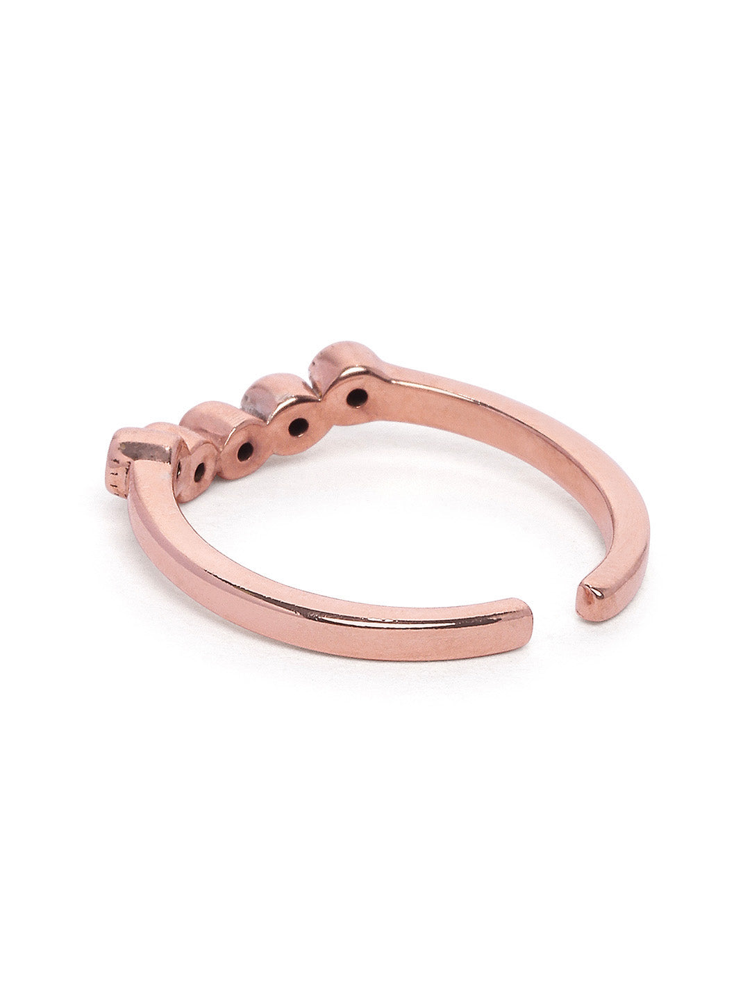 925 Silver Rose Gold  Plated Zircon Toe Ring