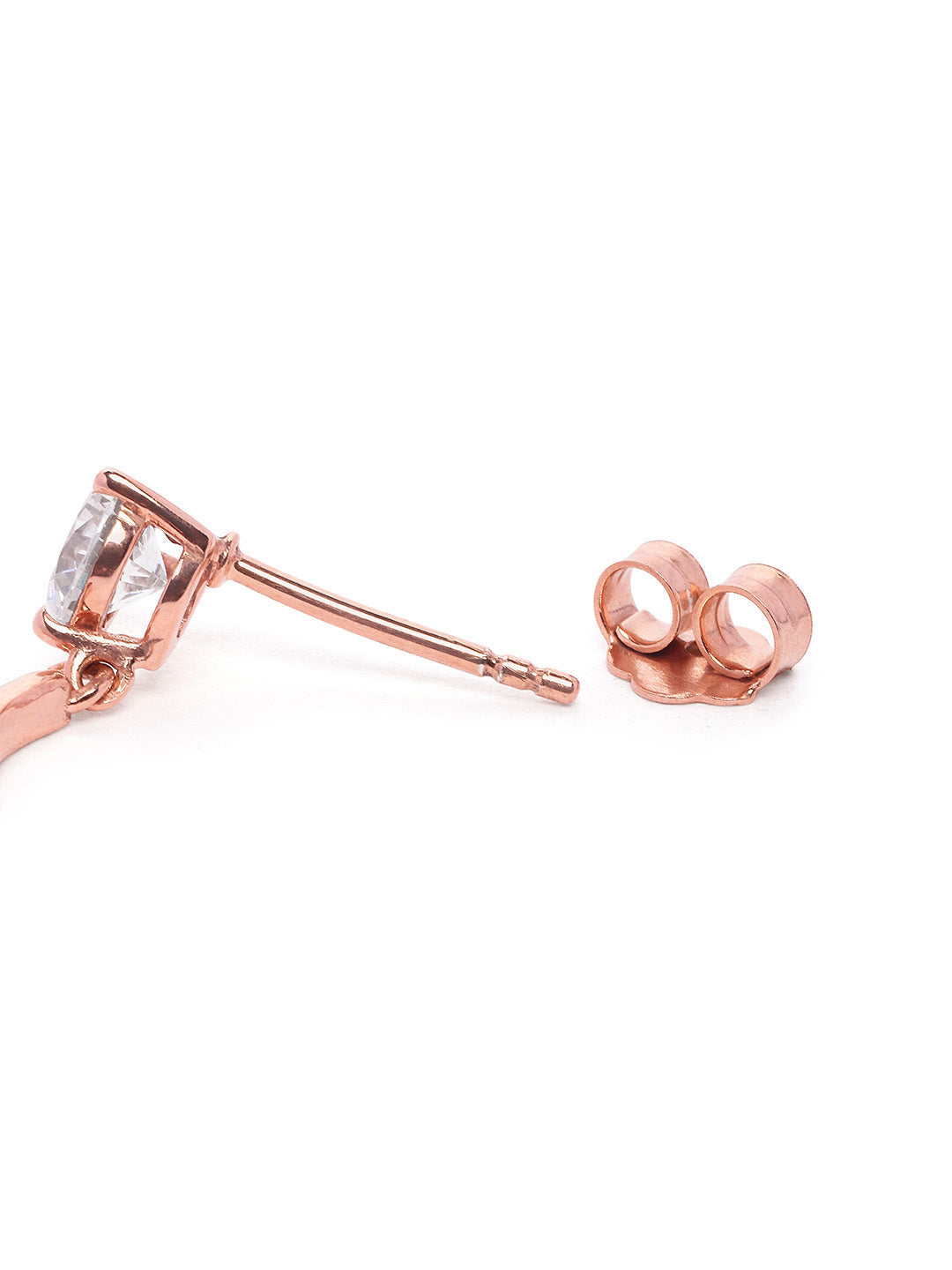 925 Silver Rose Gold Plated Zircon Drop Earrings