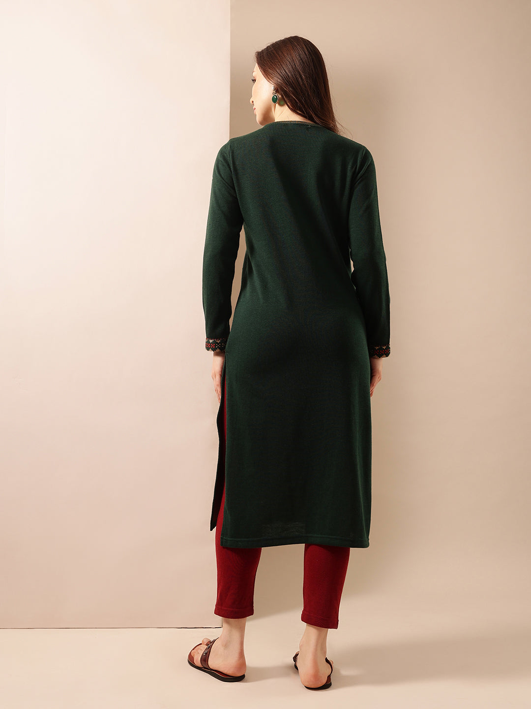 Comfy Bright Green Regular Kurtas