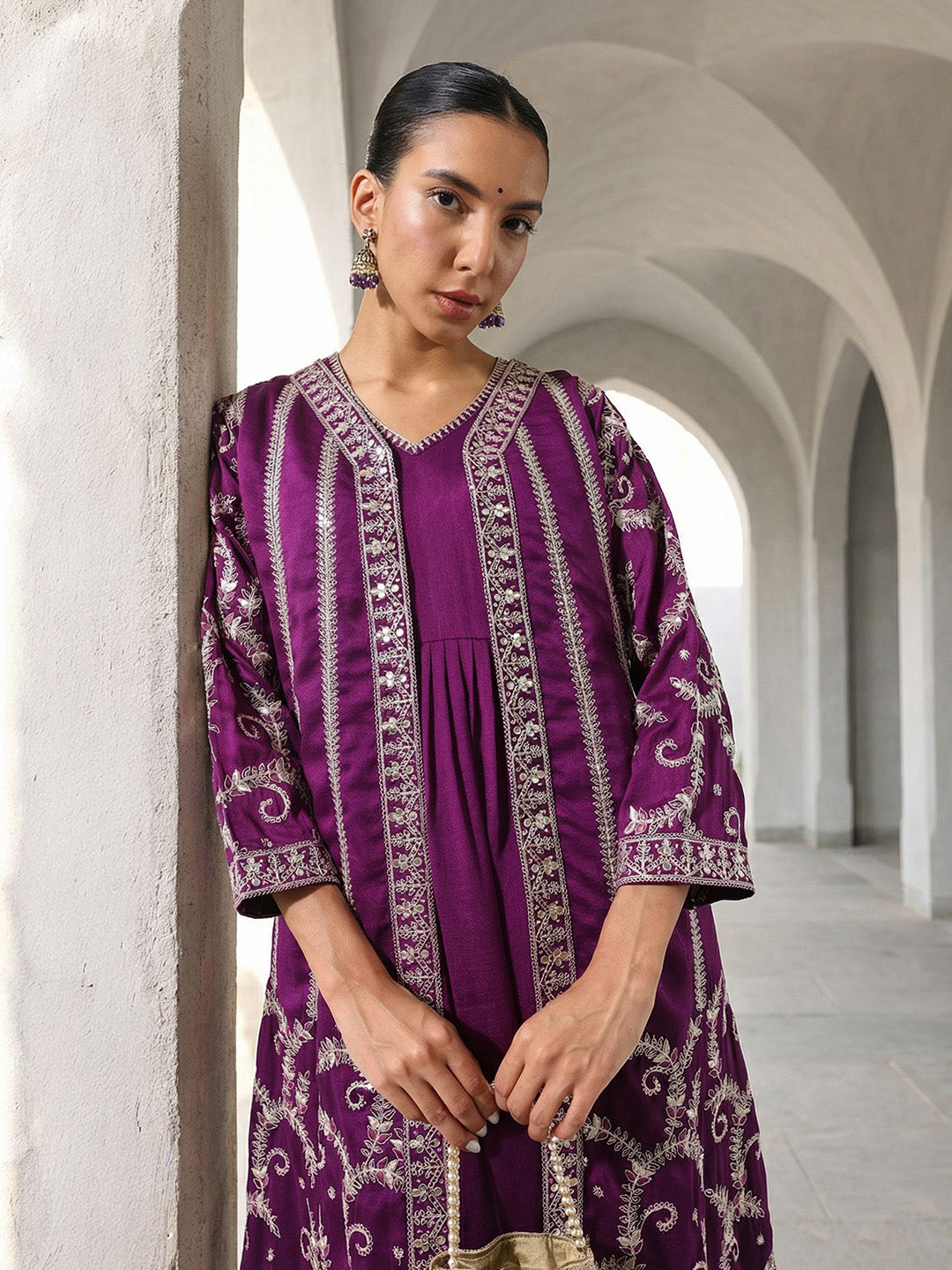 Rich Purple A Line Dresses