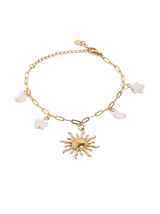 Ishin Multi Colour Gold Plated Artificial Stones And Beads Armlet