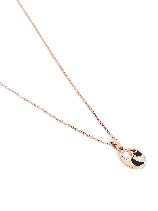 Ishin Black  Colour Gold Plated Artificial Stones And Beads Chain