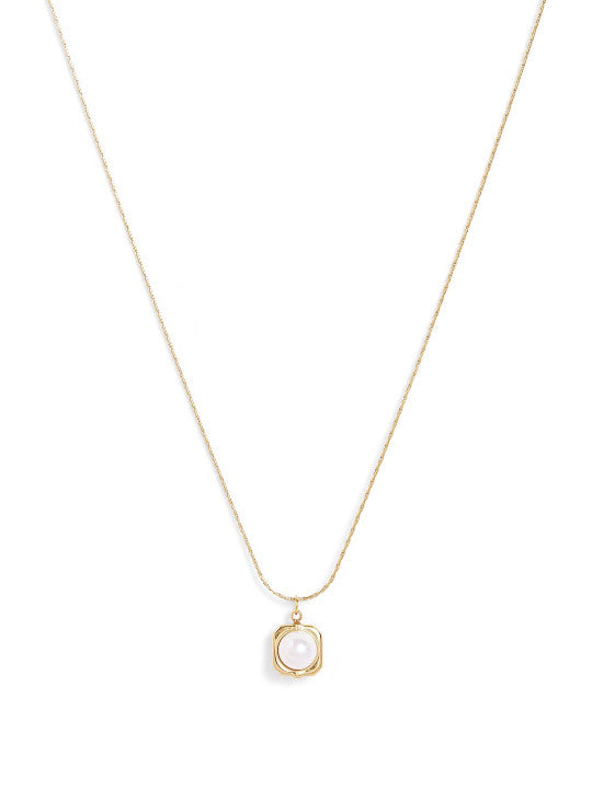 Ishin White  Colour Gold Plated Pearl Chain