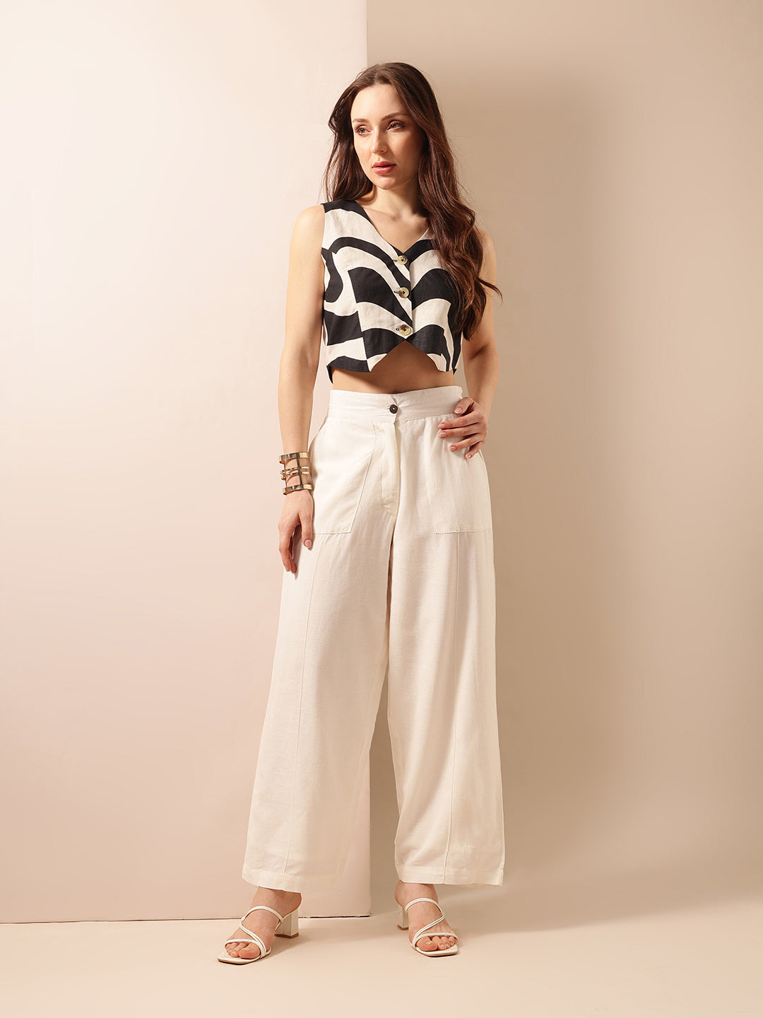 Comfy Natural  Flared Trouser