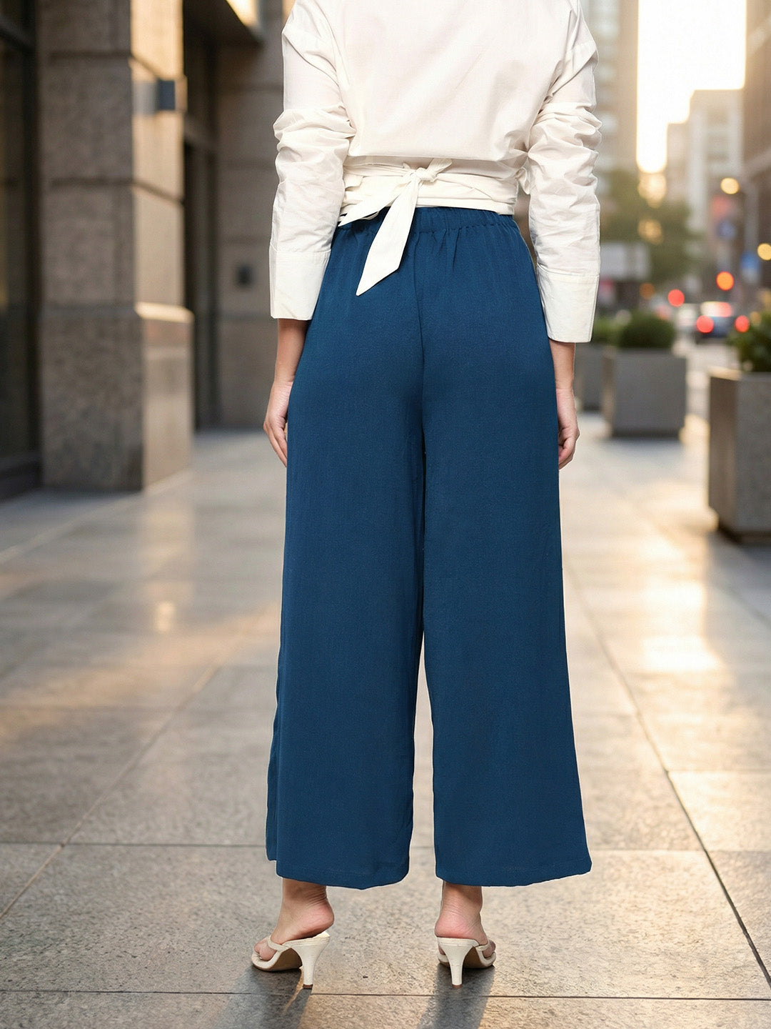 Comfy Navy Flared Trouser