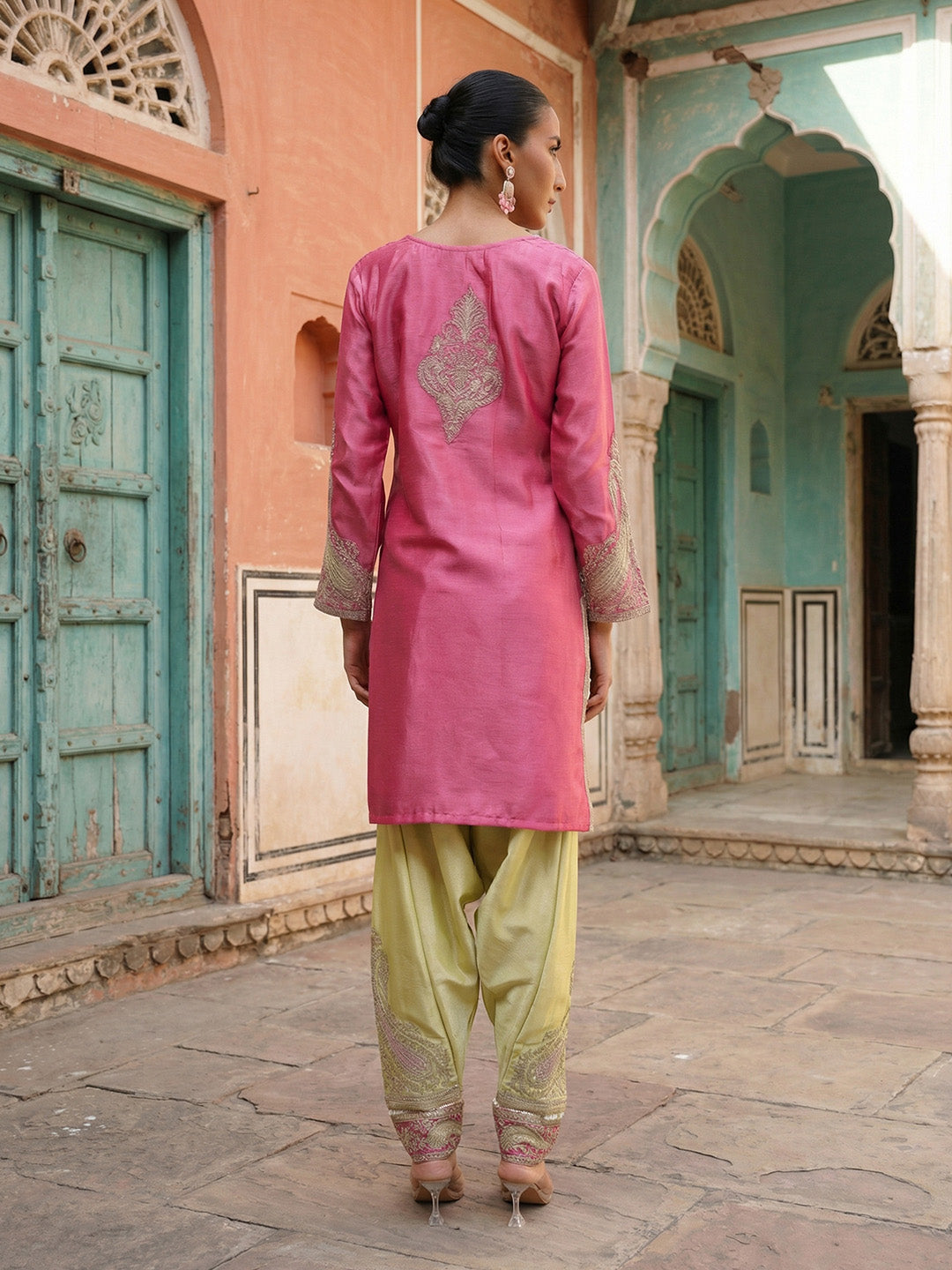 Rich Pink  Straight Kurta sets