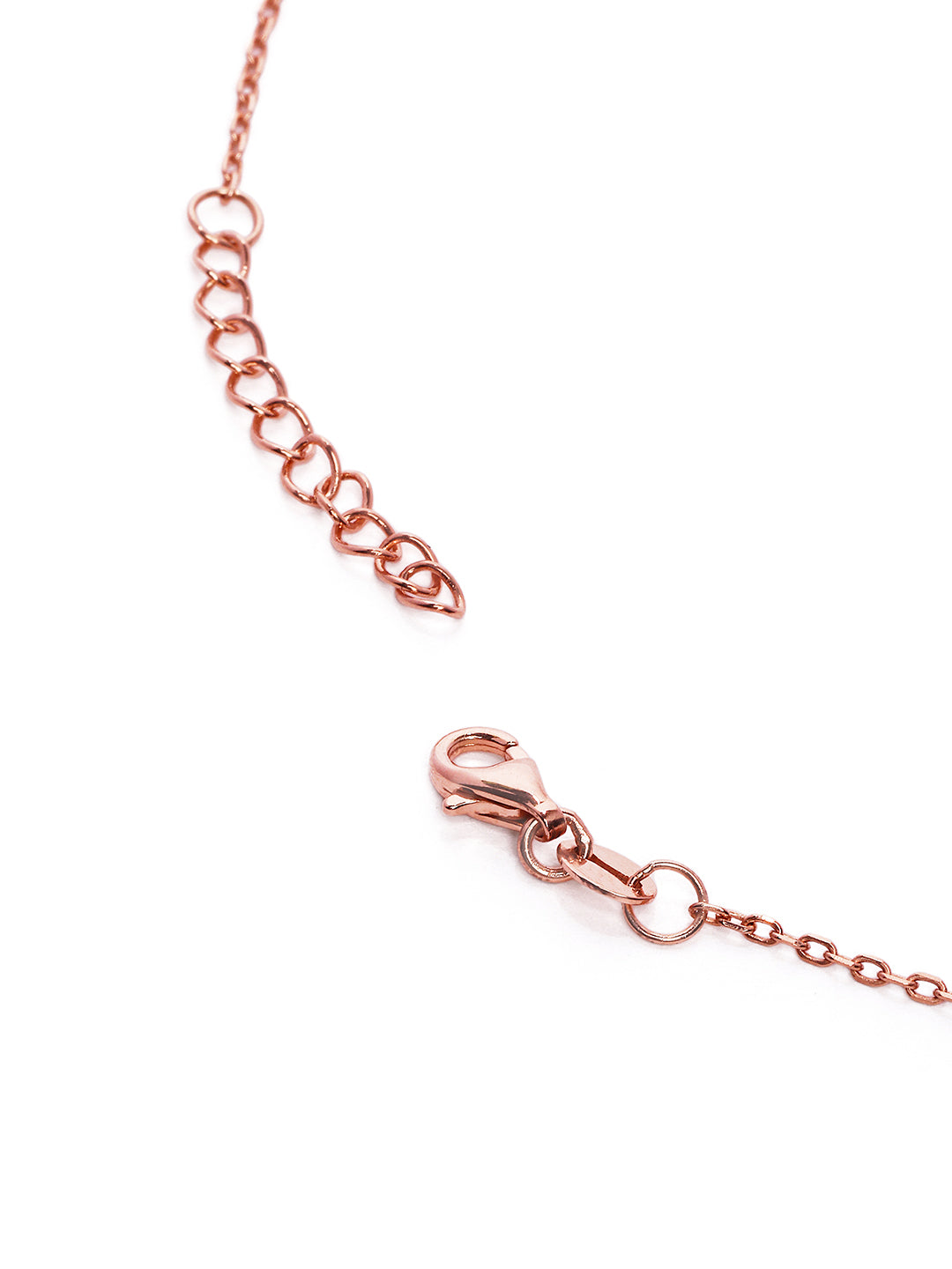 925 Silver Rose Gold Plated Zircon floral Pendant Chain