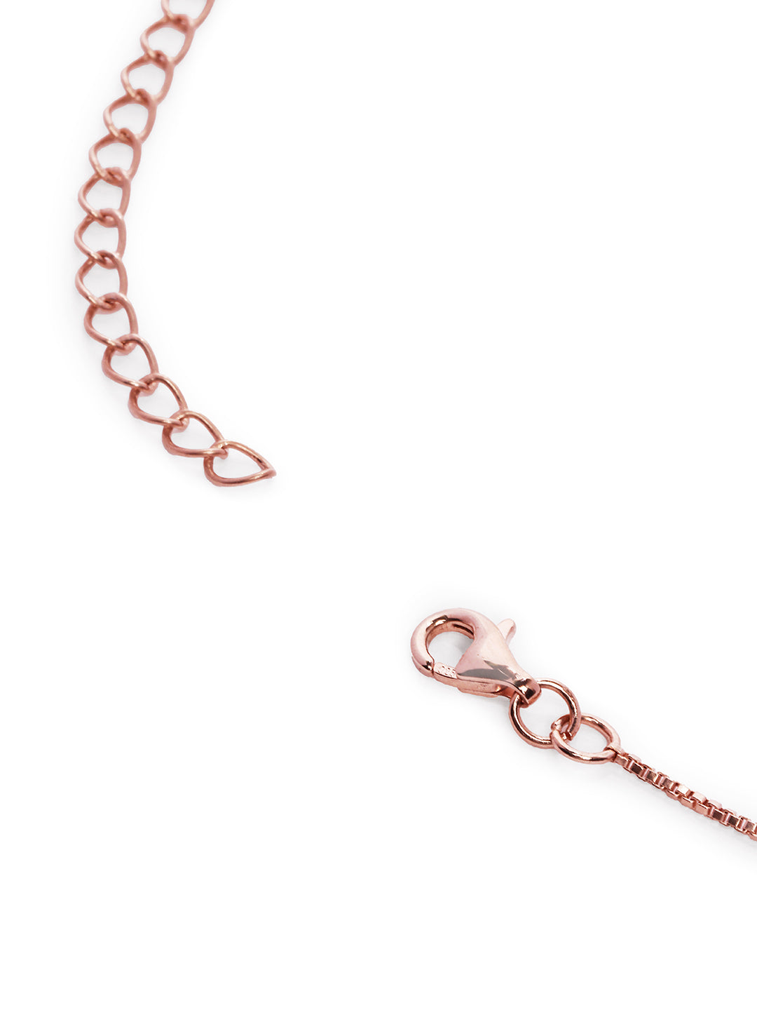 925 Silver Rose Gold Plated Pearl Pendant Chain