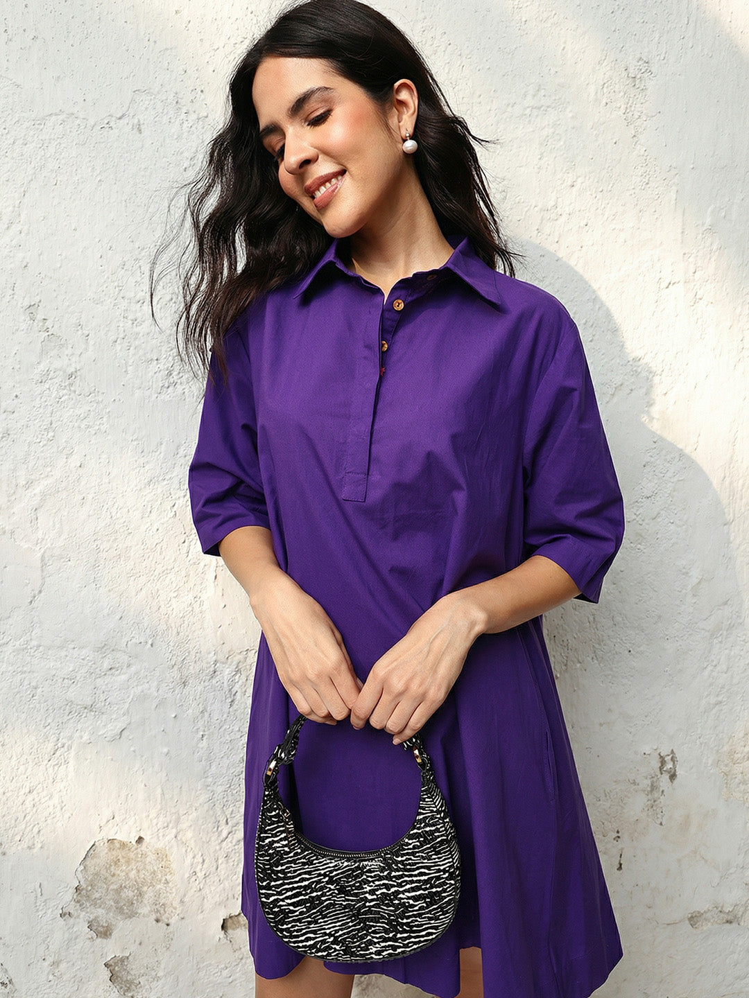 Comfy Purple A Line Dresses