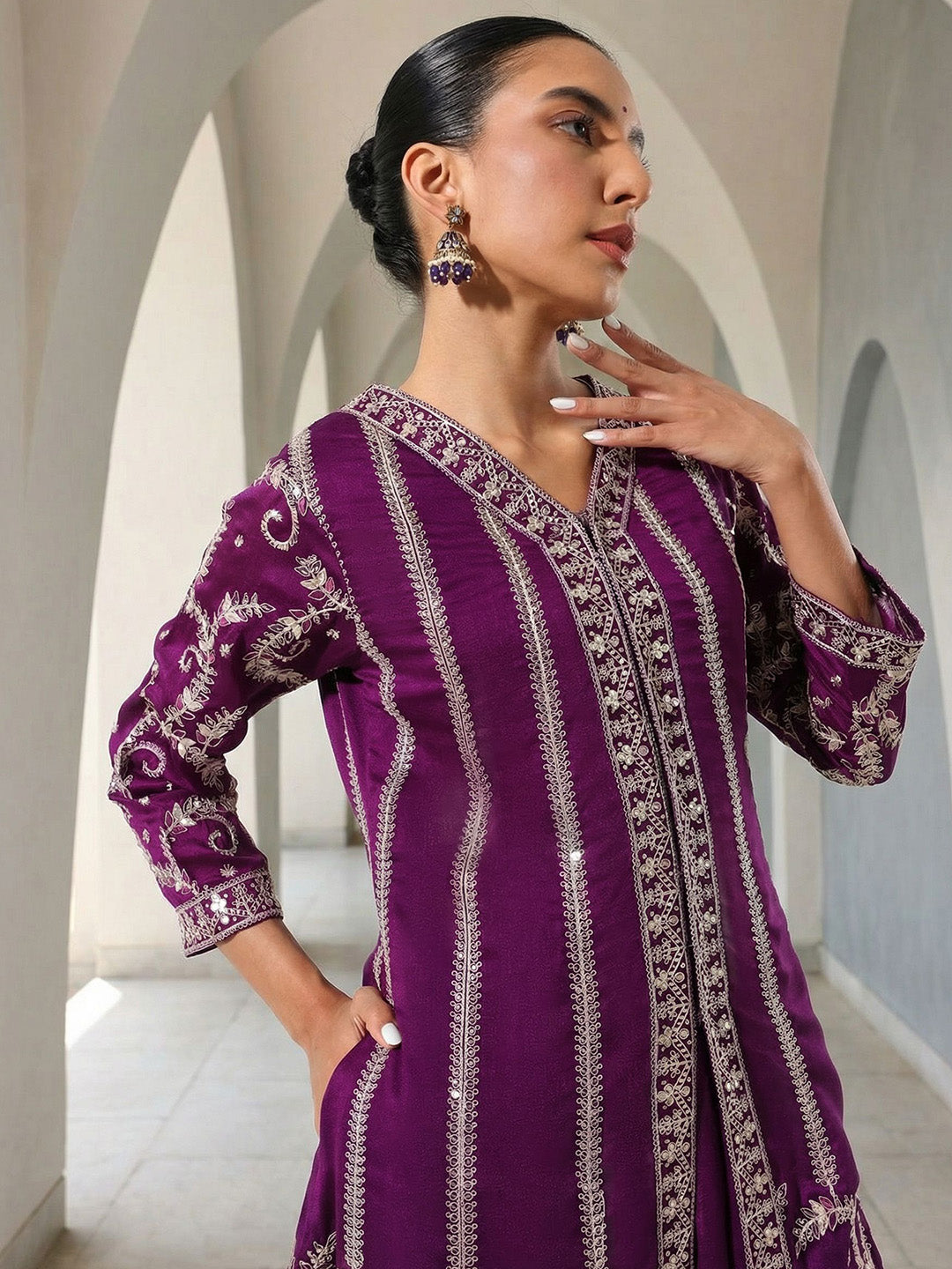 Rich Purple A Line Dresses