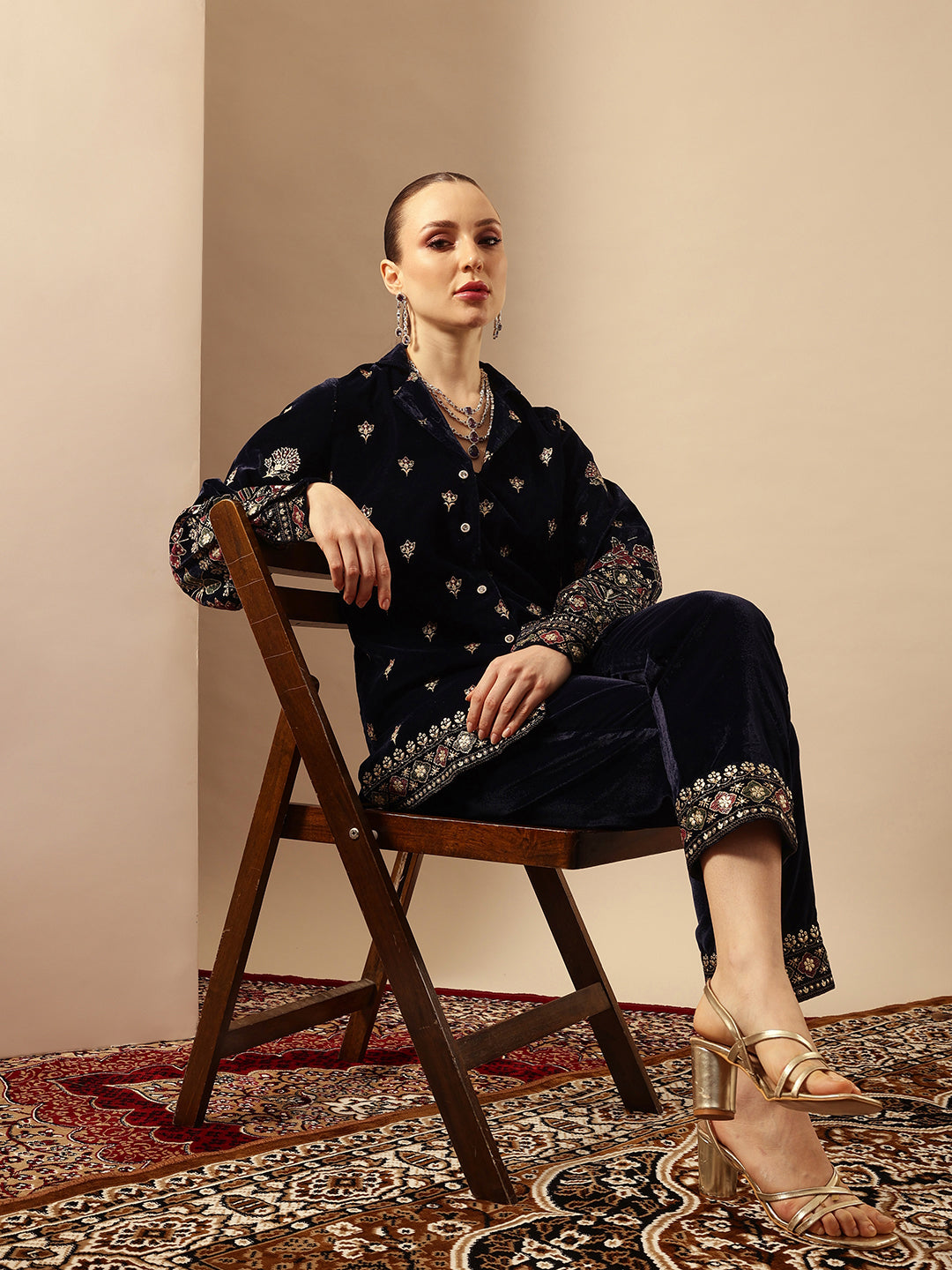 Rich Navy Blue  Regular Co-ords