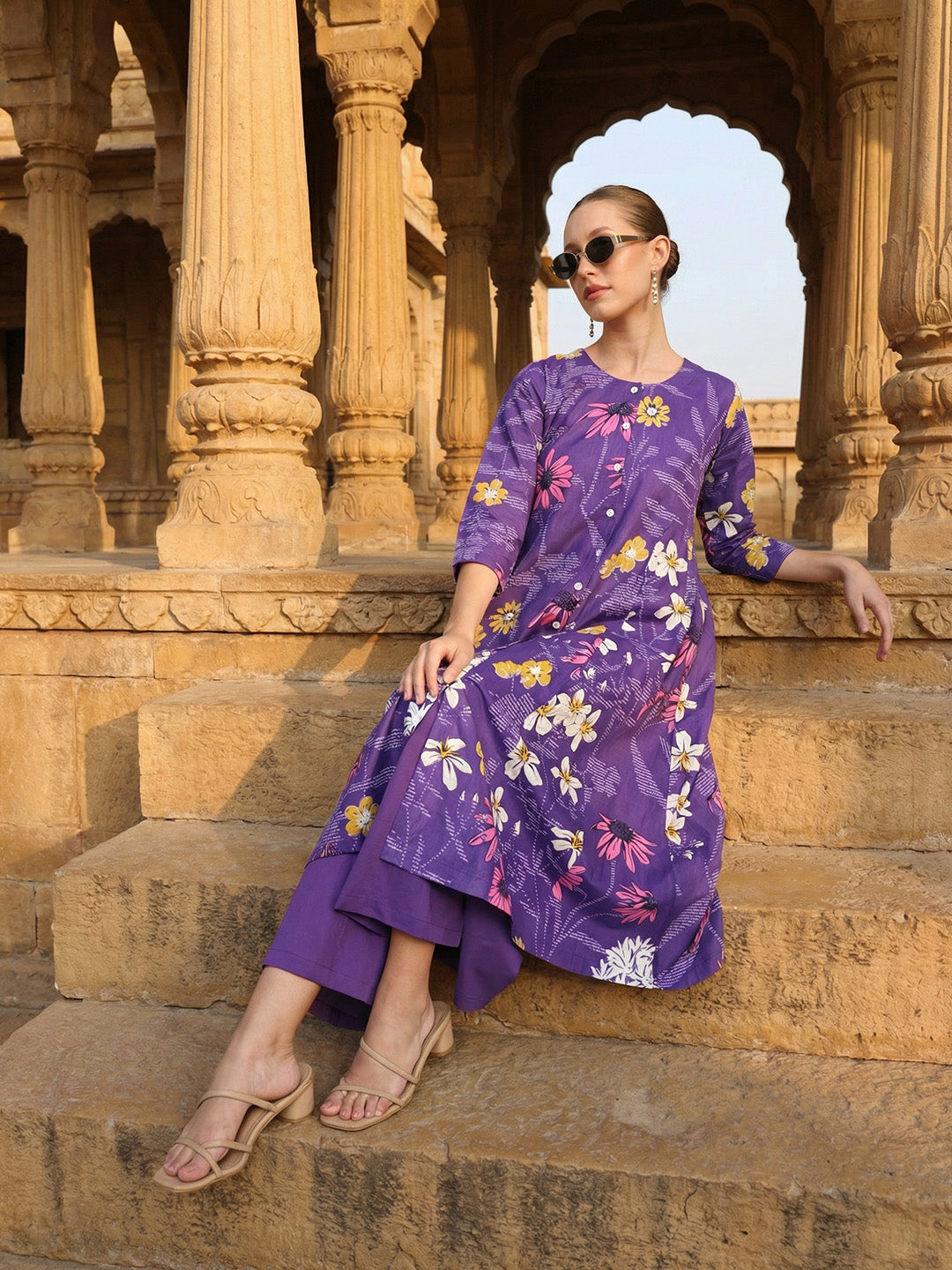 Comfy Purple A Line Kurta sets