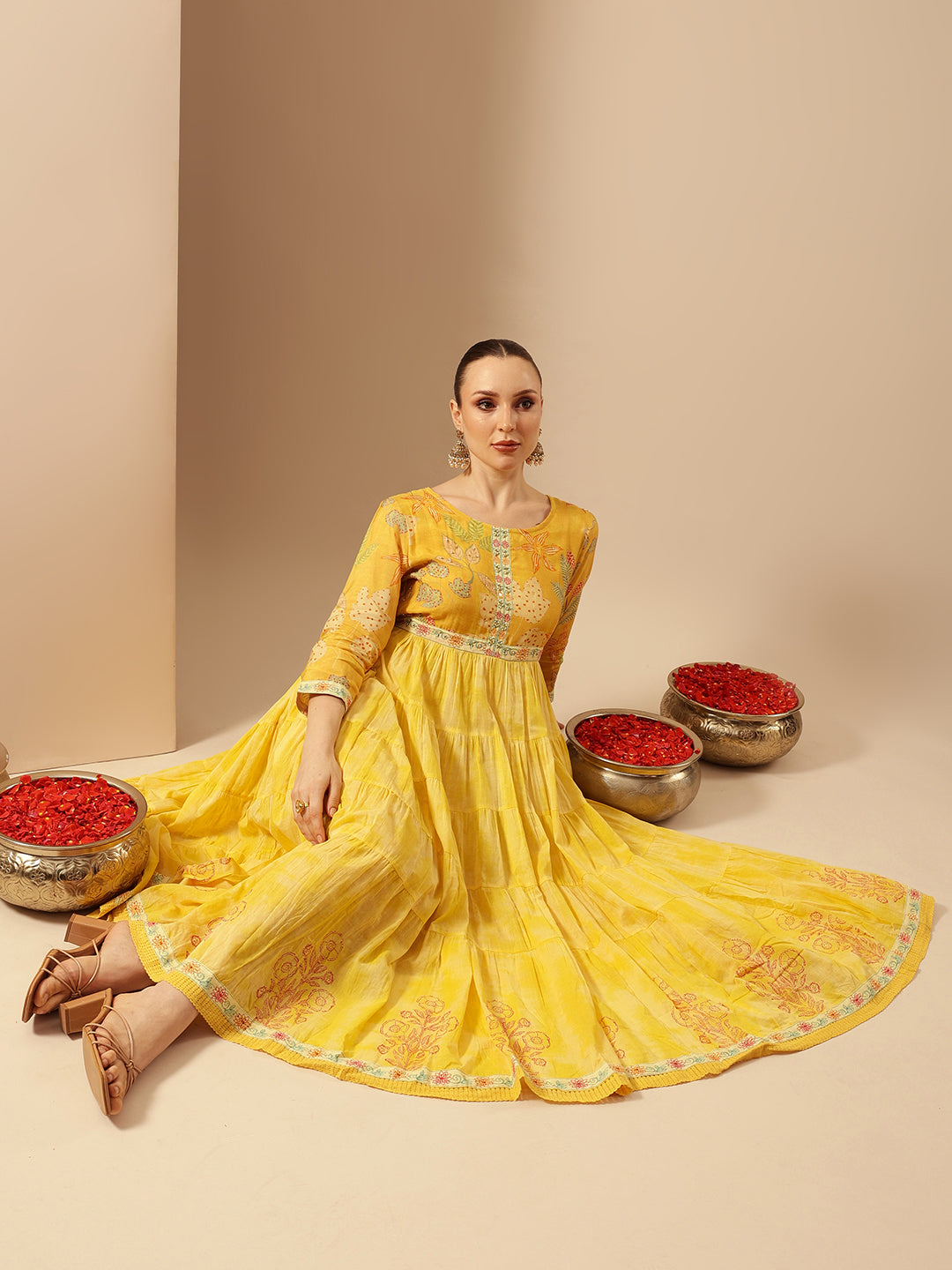 Comfy Mustard Fit & Flare Dresses