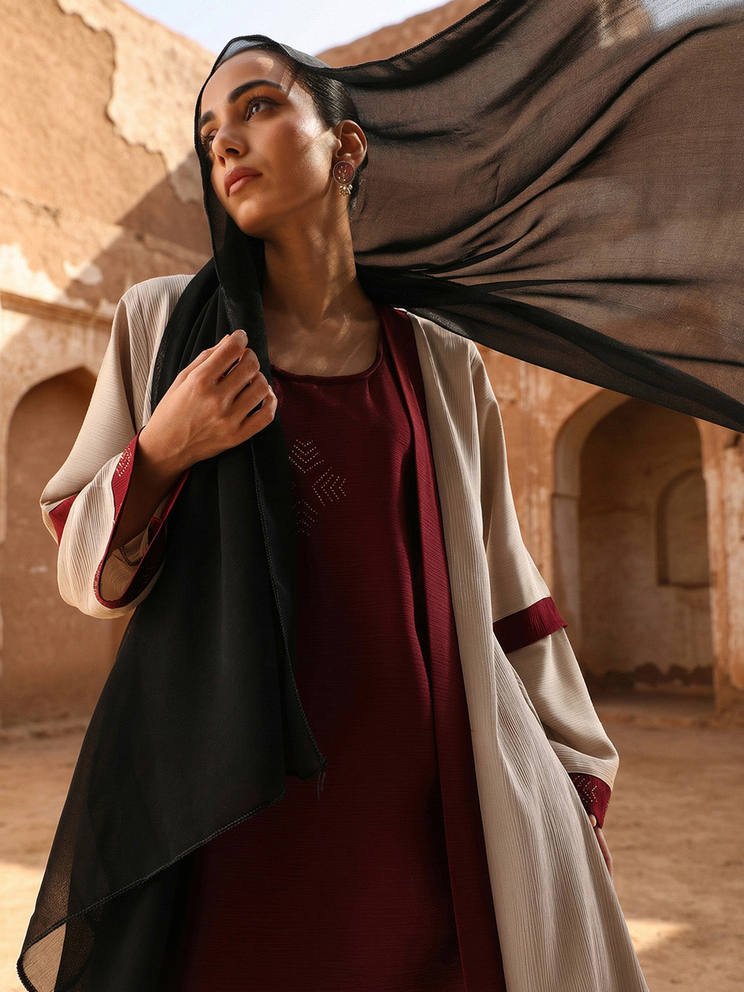 Rich Beige Relaxed Abaya