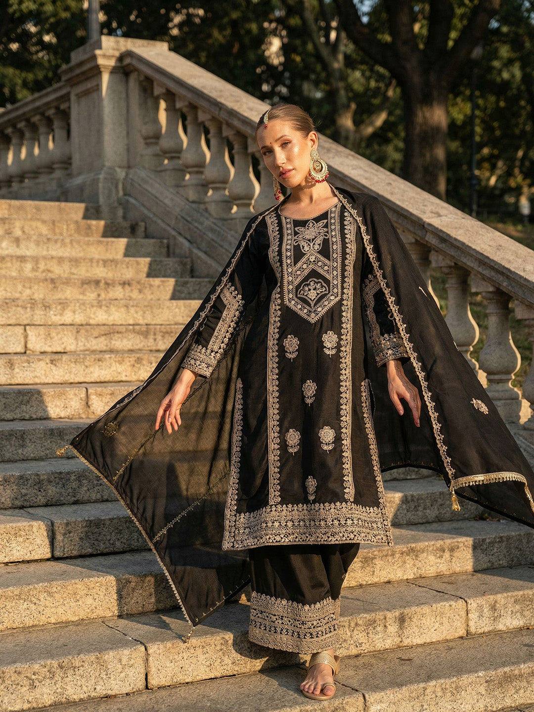 Rich Black Straight Kurta sets