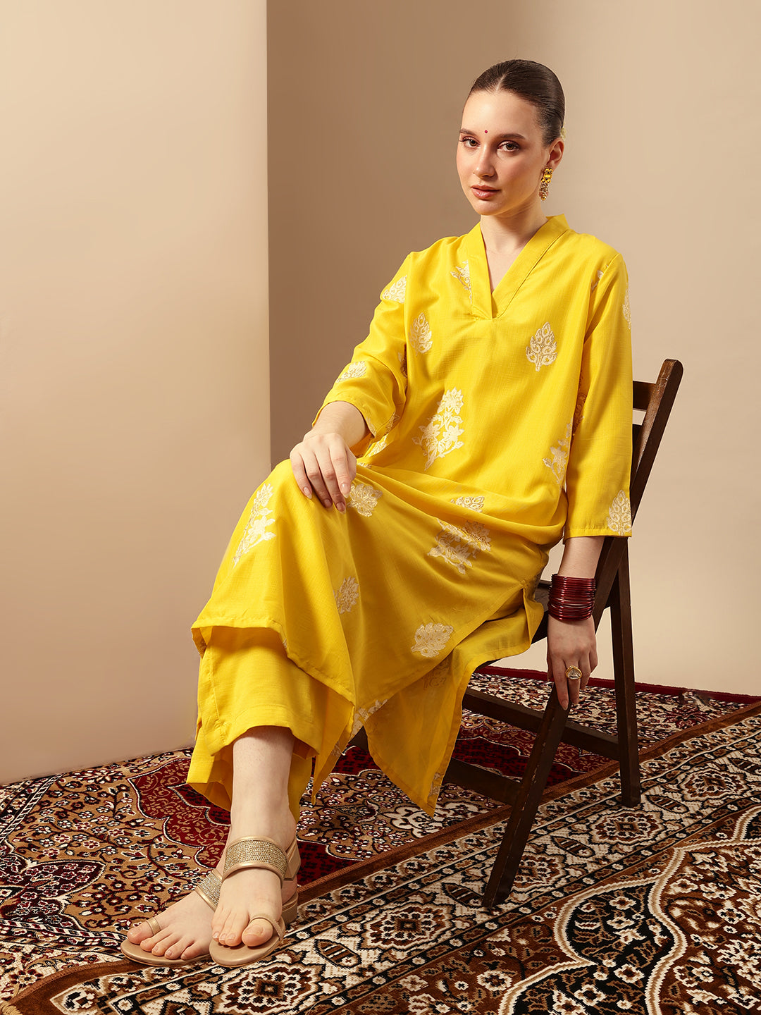Graceful Avacado A Line Kurta Sets