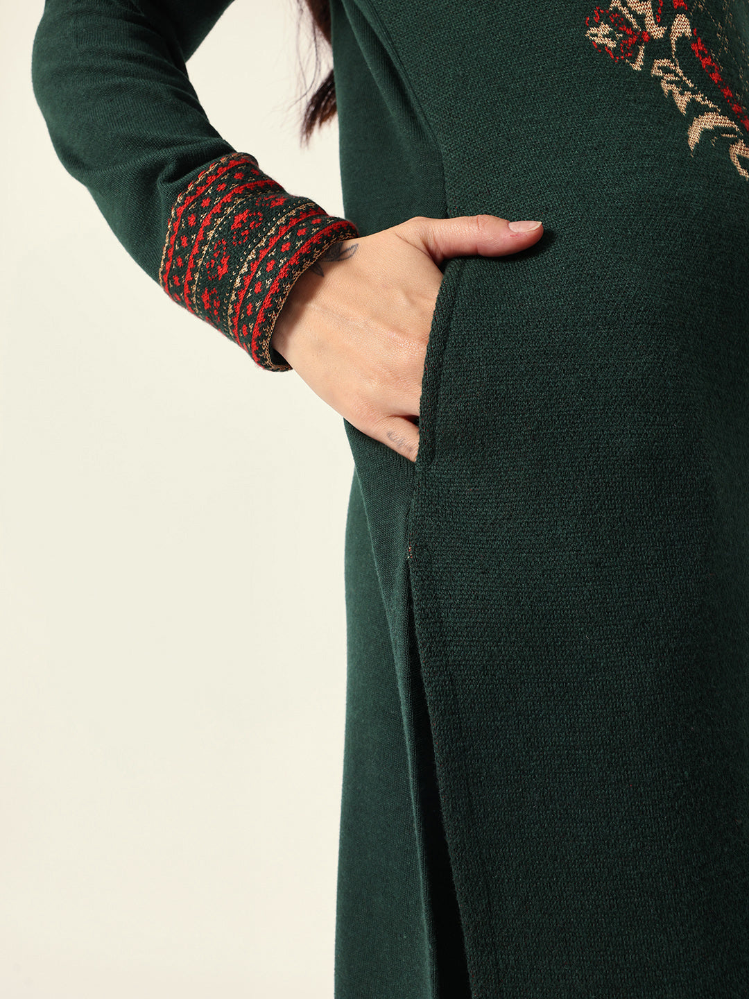 Woven Design Jacquard Kurta Straight Fit Kurta