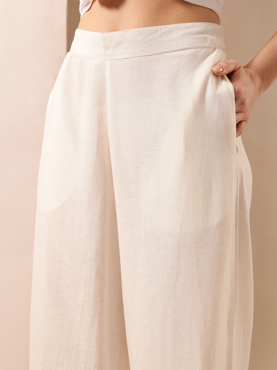 Comfy Natural  Flared Trouser