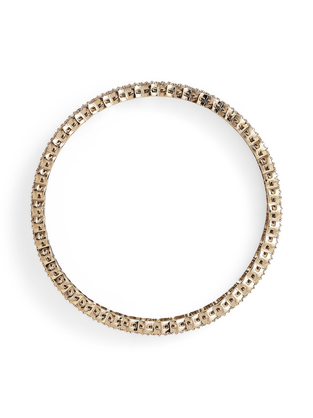 Ishin White Colour Gold Plated American Diamond Bangle