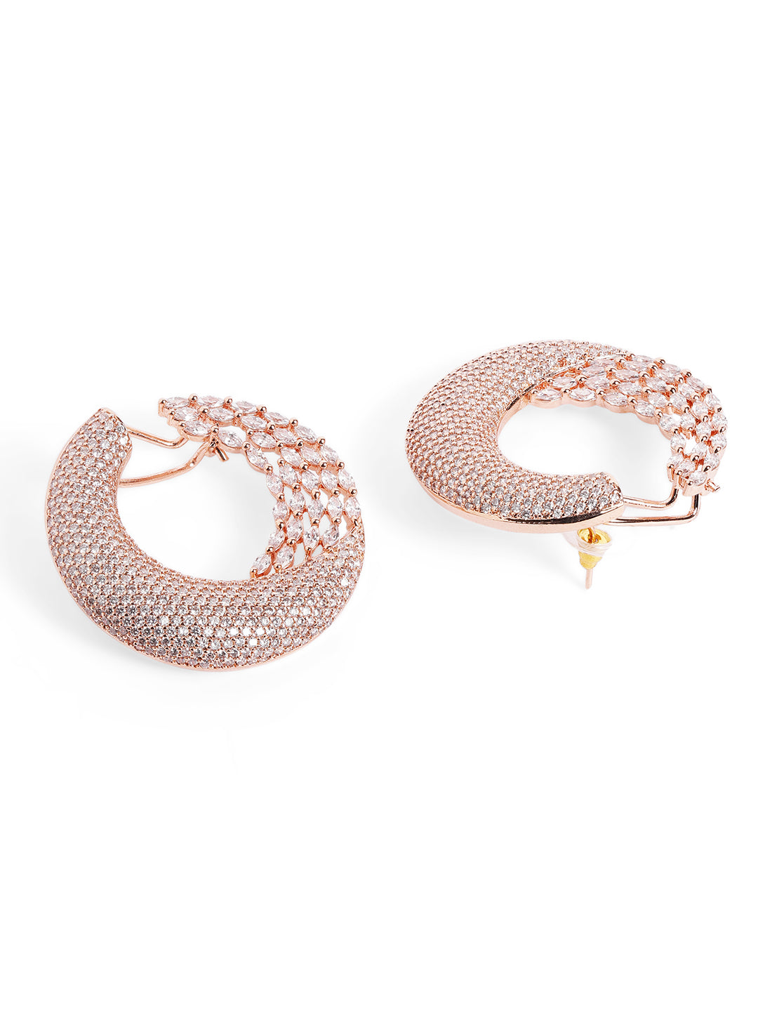 Rose Gold Colour Gold Plated AD Studs Earring