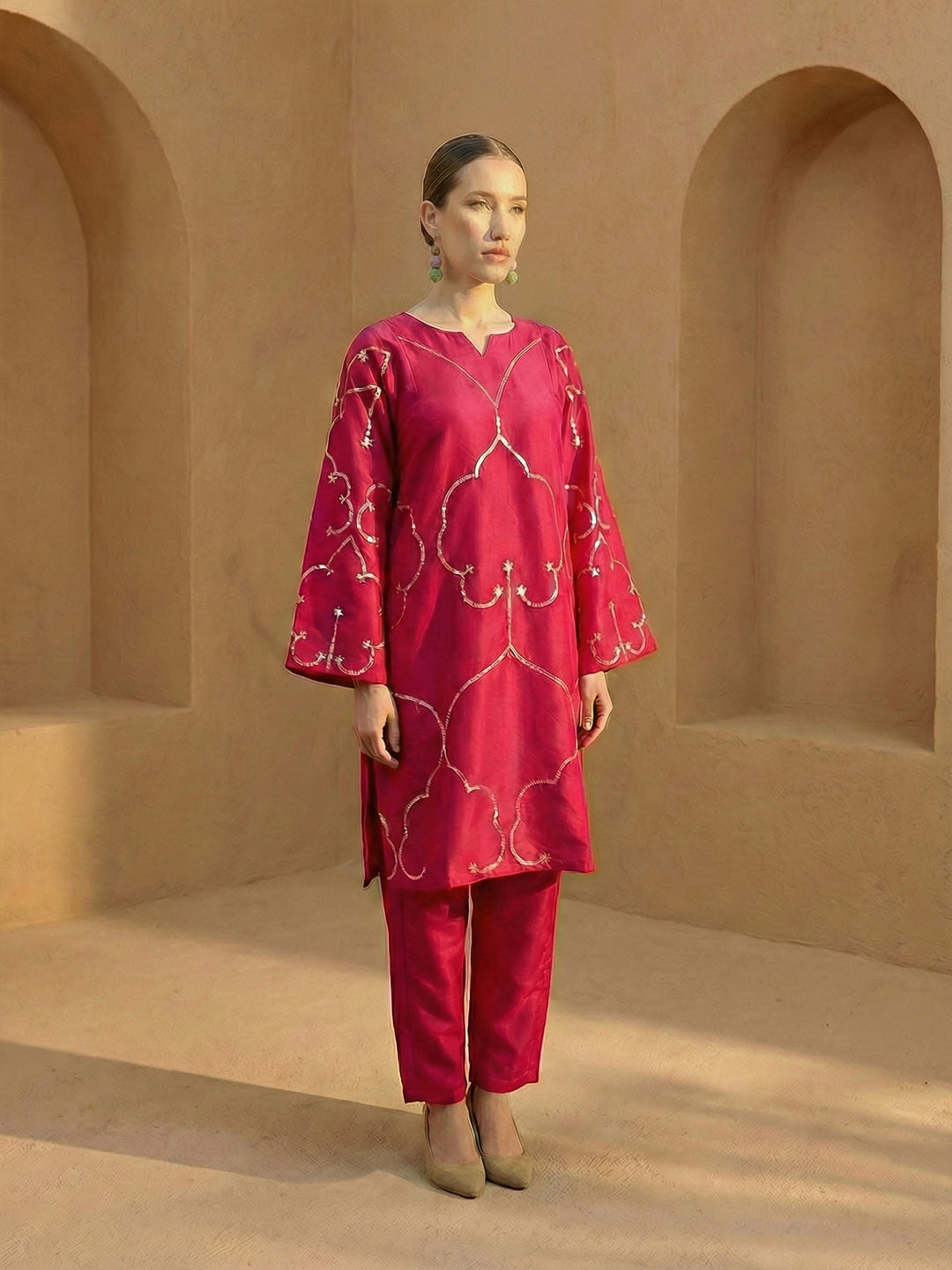 Rich Pink Straight Kurta sets