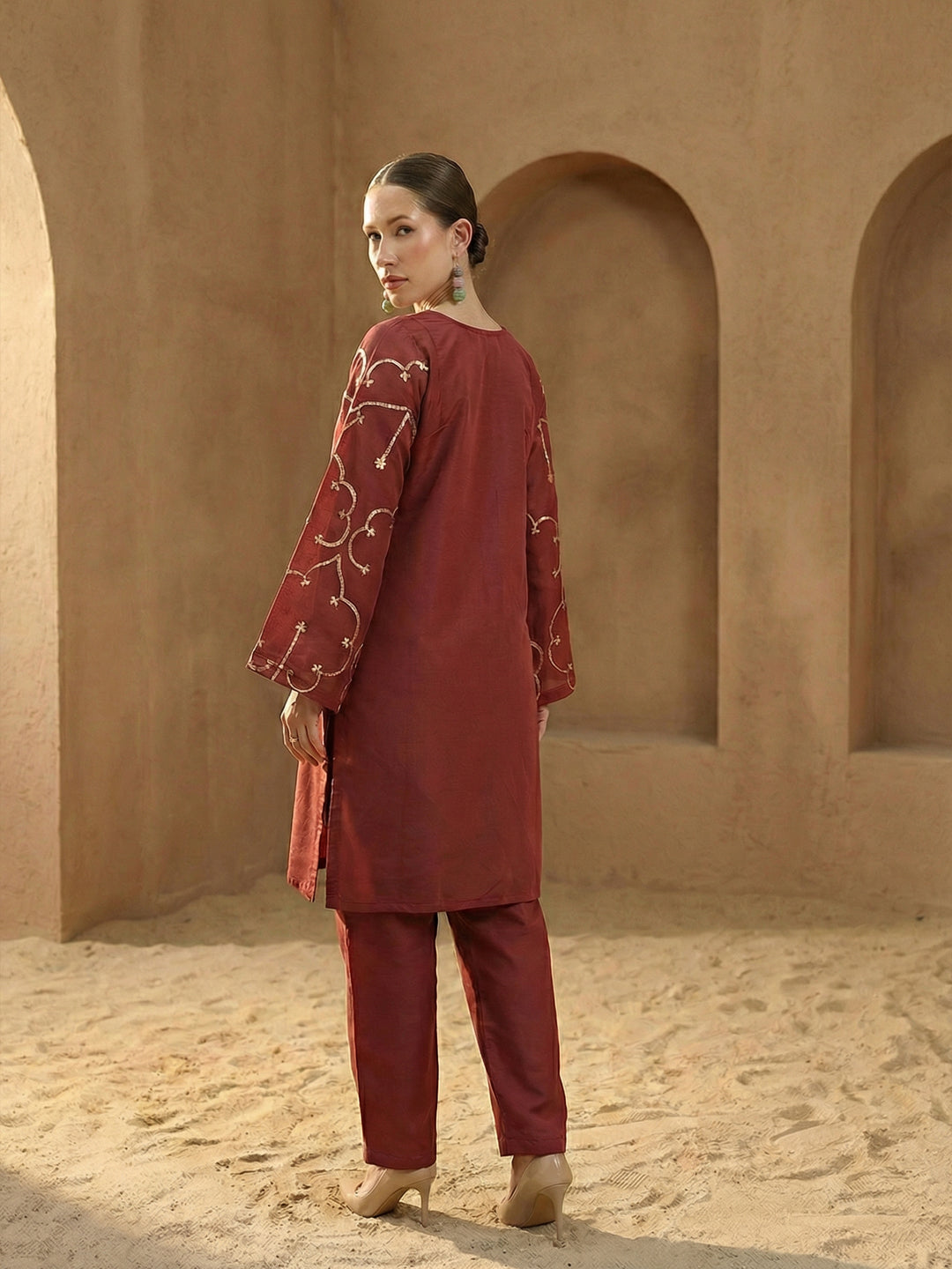 Rich Coffee  Straight Kurta sets