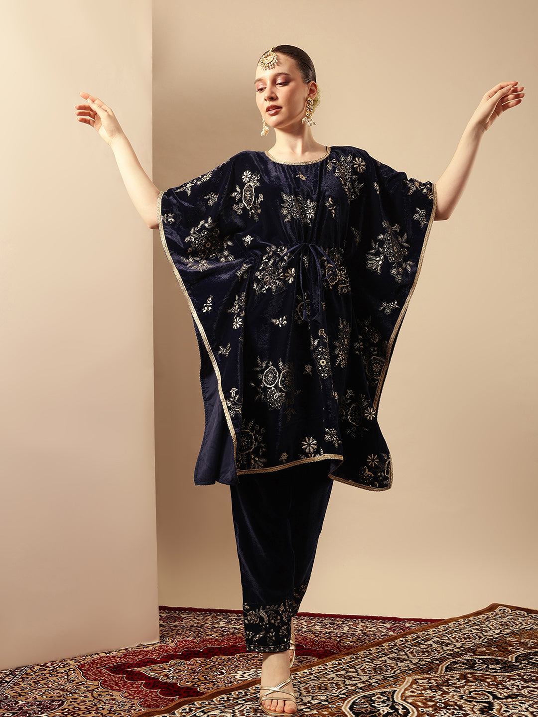 Rich Navy  Kaftan Set Co-ords