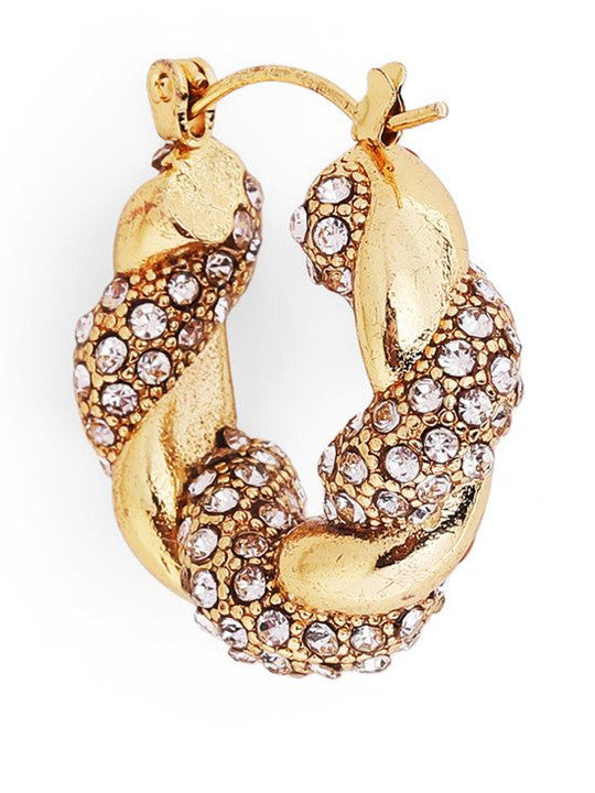 Ishin White Colour Gold Plated Artificial Stones And Beads Stud Earring
