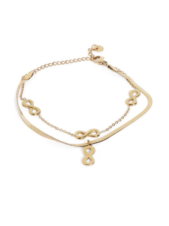 Ishin Gold Colour Gold Plated Artificial Stones And Beads Armlet