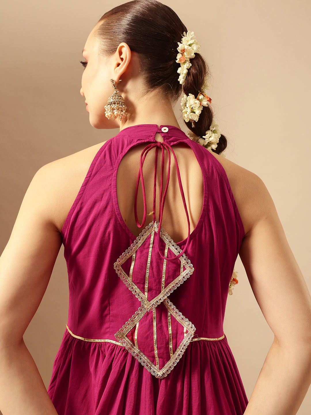 Comfy Rani Pink Organza Embroidered Anarkali Kurta Sets