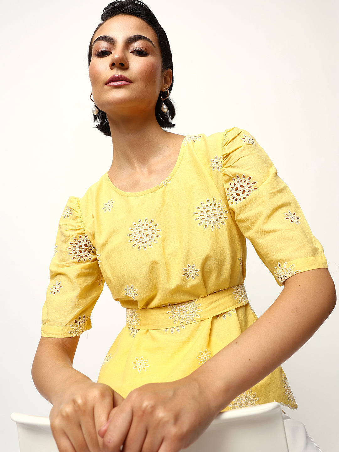 Comfy Yellow /White  Relaxed Tops