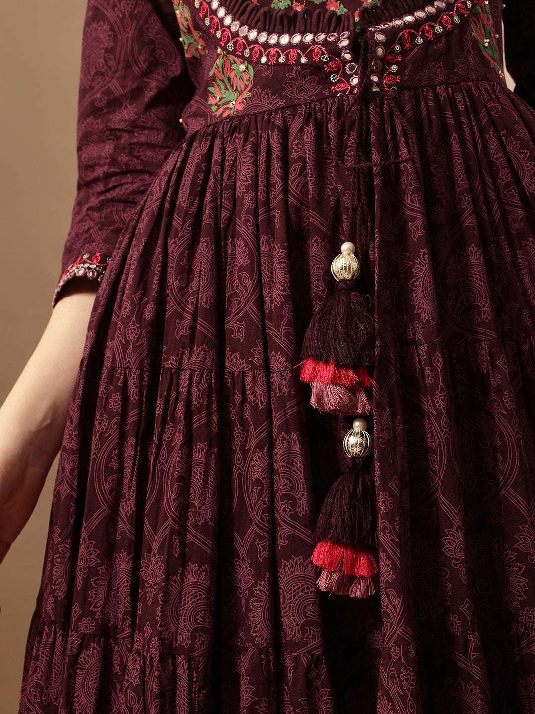 Comfy Wine Flared Dresses