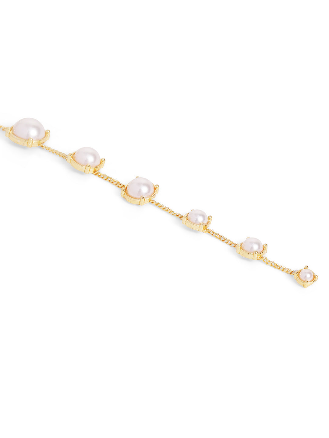 WhiteColour Gold Plated Pearl Mangtika