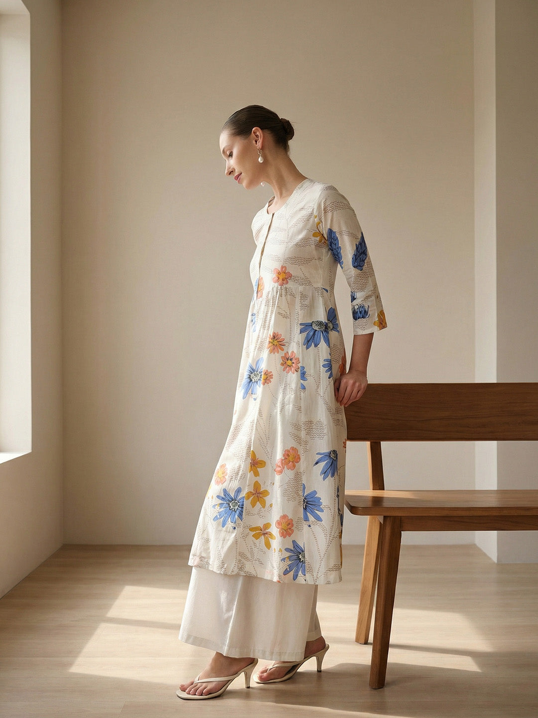 Comfy Off white A Line Kurta sets