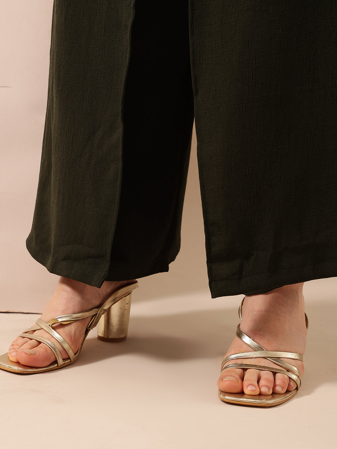 Comfy Olive green  Flared Trouser