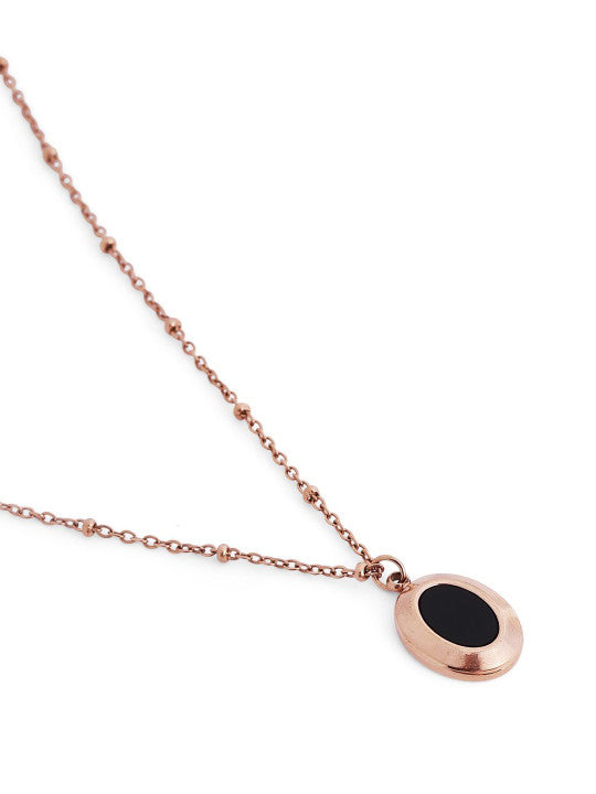 Ishin Black  Colour Gold Plated Artificial Stones And Beads Chain