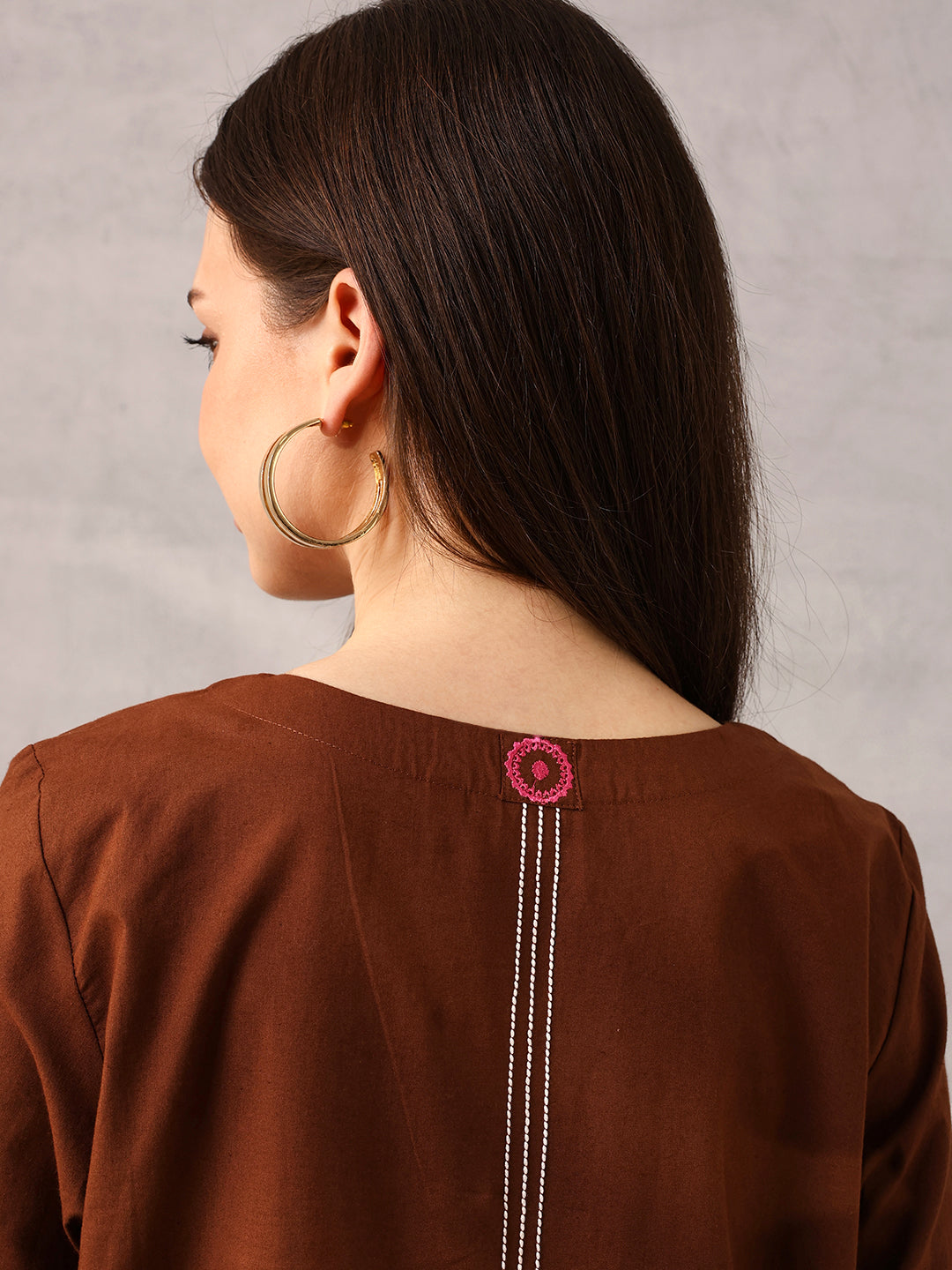 Comfy Brown Poplin Solid Relaxed Fit Co-ord set