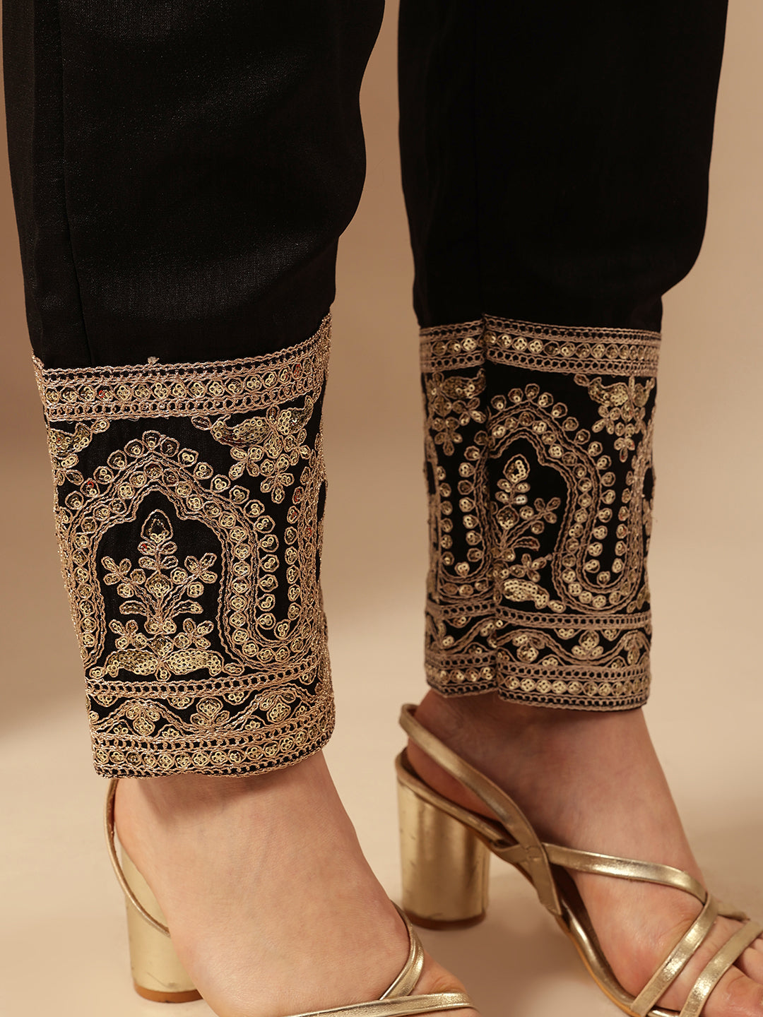 Rich Black Embroidered Kurta set with organza dupatta