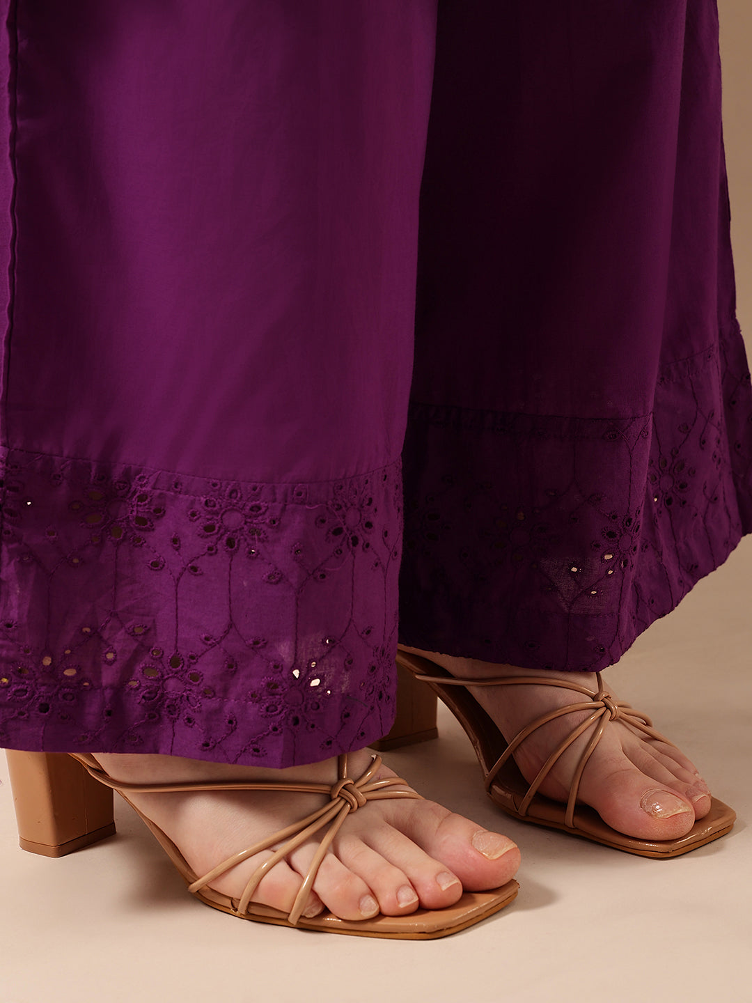 Graceful Purple A Line Kurta Sets