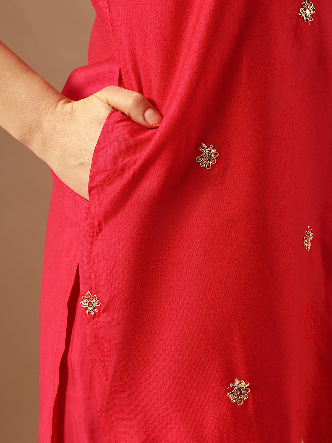 Rich Rani Red Straight Kurta Sets