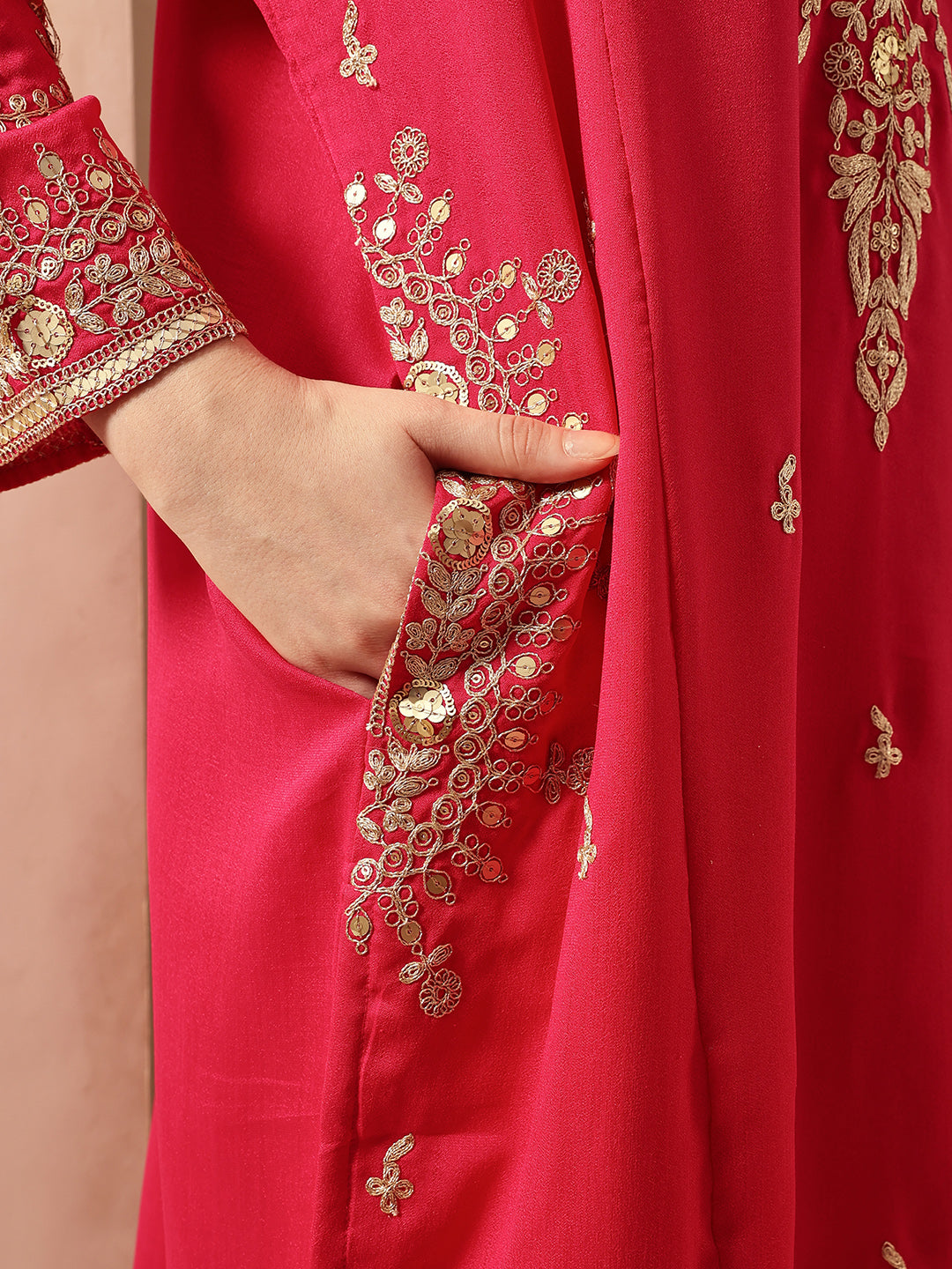 Rich Pink A Line Kurta Sets