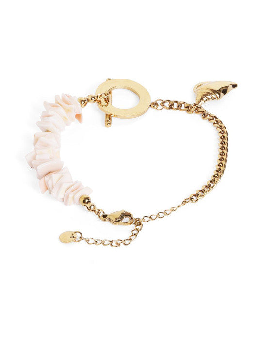 Ishin White Colour Gold Plated Artificial Stones And Beads Armlet