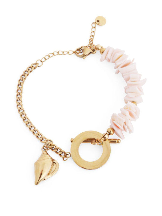 Ishin White Colour Gold Plated Artificial Stones And Beads Armlet