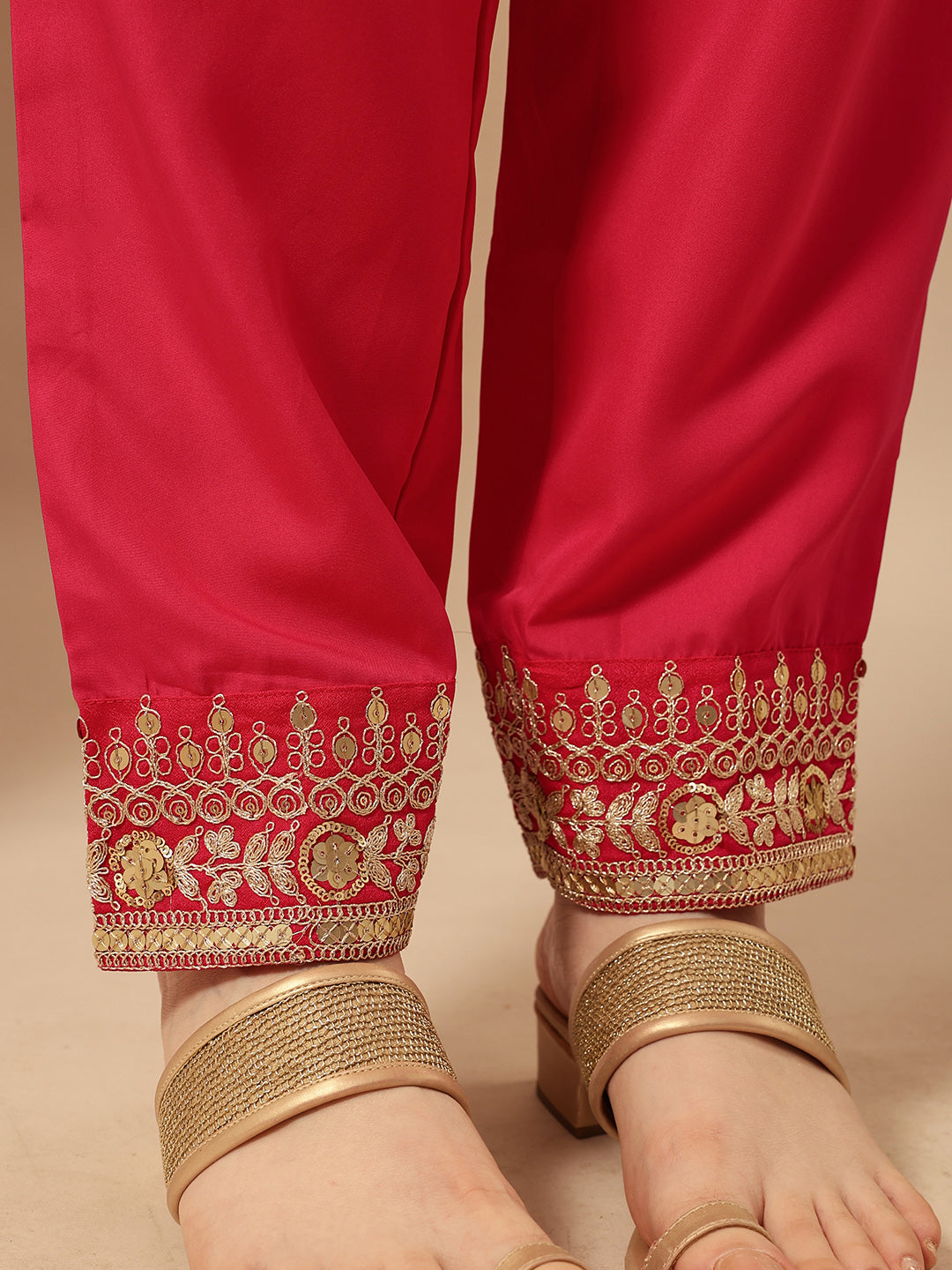 Rich Pink A Line Kurta Sets