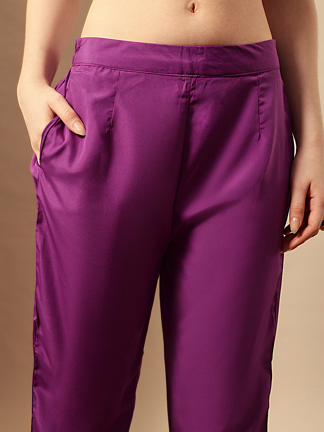 Graceful Purple Straight Kurta Sets